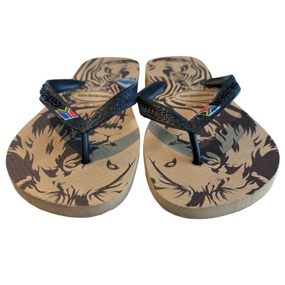 HAVAIANAS Brown & Tan Thong Style Flip Flop Sandals Size 37-38 - Picture 9 of 13